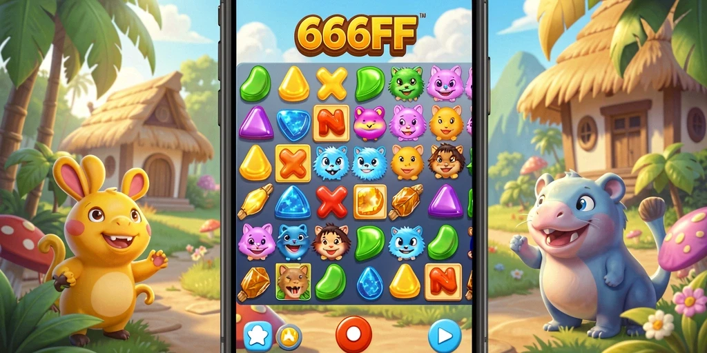 Tampilan menarik dari gameplay 666FF yang seru dan berwarna.