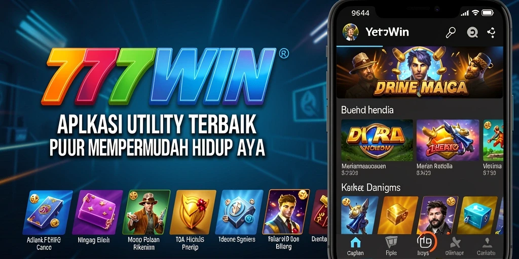 Screenshot utama 777WIN menampilkan antarmuka aplikasi Utility yang user-friendly.