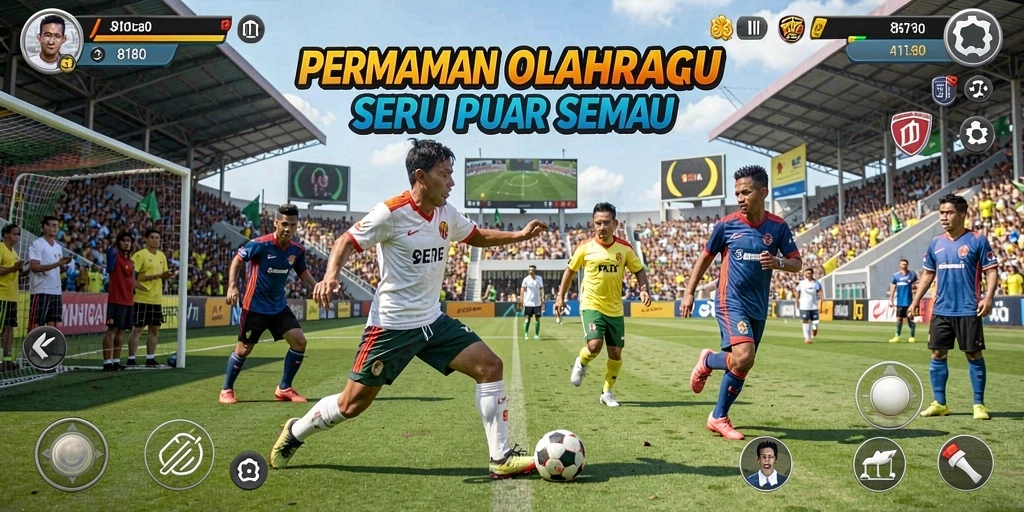 Tangkapan layar utama <strong>8180</strong> memperlihatkan aksi permainan olahraga yang intens.