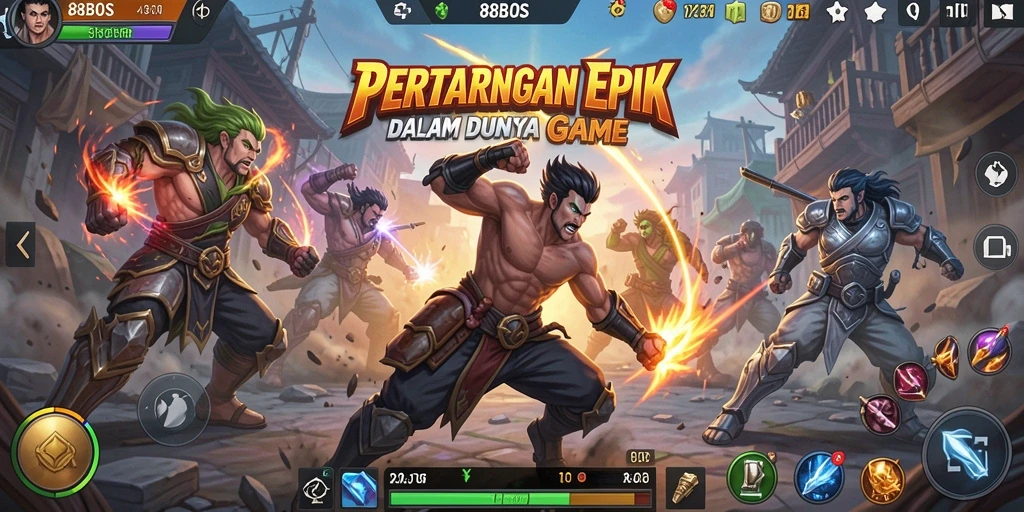 Tampilan seru gameplay 88BOS di arena pertarungan.
