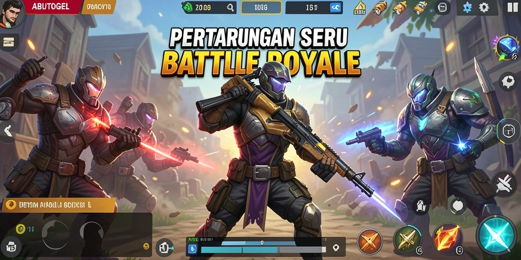 Gameplay menegangkan ABUTOGEL dalam aksi Battle Royale.