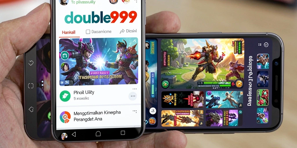 Screenshot utama DOUBLE999 menampilkan fitur optimasi kinerja yang menarik.