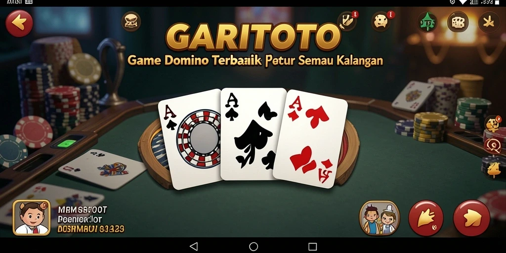 Tampilan gameplay menegangkan dalam GARITOTO, seru abis bermain Domino.