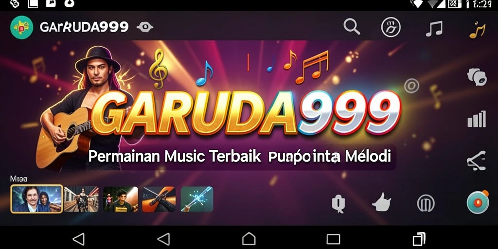 Screenshot GARUDA999 menampilkan interaksi dan gameplay musik yang dinamis.