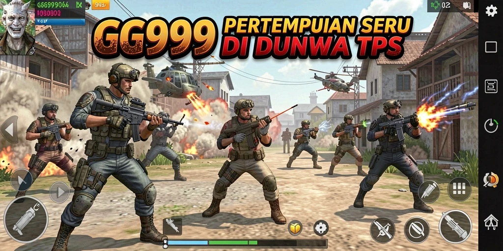 Tampilan gameplay GG999 yang mendebarkan dalam aksi TPS.