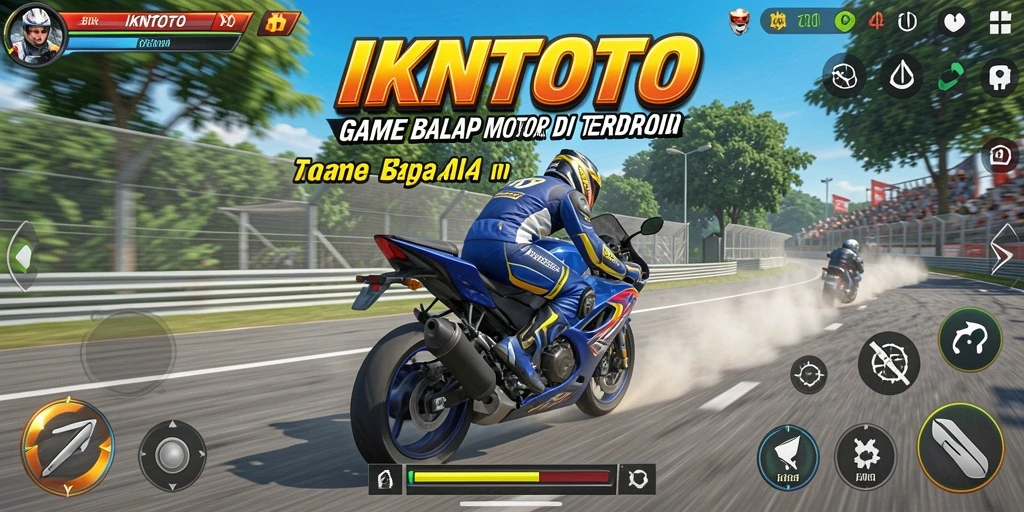 Screenshot gameplay IKNTOTO dengan balapan mendebarkan di lintasan.