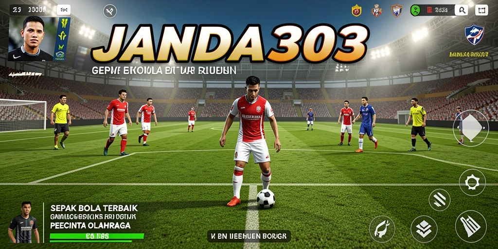 Tampilan gameplay seru dari JANDA303 dalam aksi sepak bola.