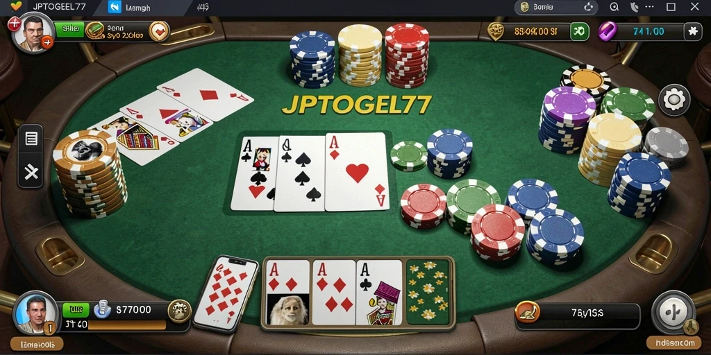 Tangkapan layar gameplay poker yang menarik di JPTOGEL77.