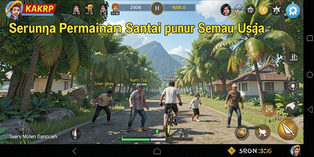 Tampilan gameplay KAKRP yang penuh warna dan menyenangkan.