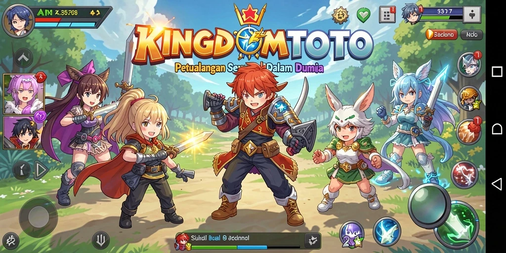 Tampilan gameplay di dunia anime yang memukau.