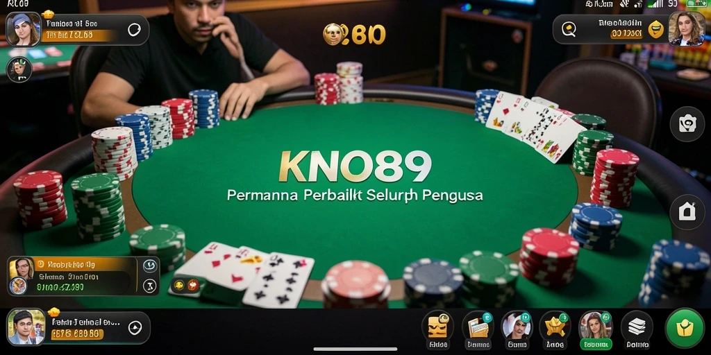 Screenshot gameplay Poker dengan antarmuka yang menarik dan interaktif.