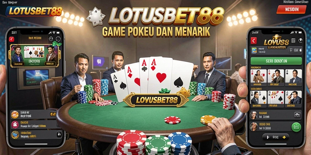 Screenshot gameplay LOTUSBET88 menunjukkan kartu dan meja poker yang mendebarkan.