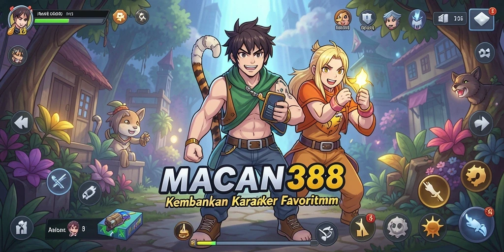 Tangkapan layar permainan MACAN388 dengan aksi karakter anime yang mengesankan.