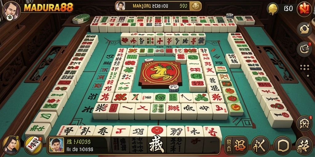 Tampilan utama gameplay Mahjong yang seru di MADURA88.