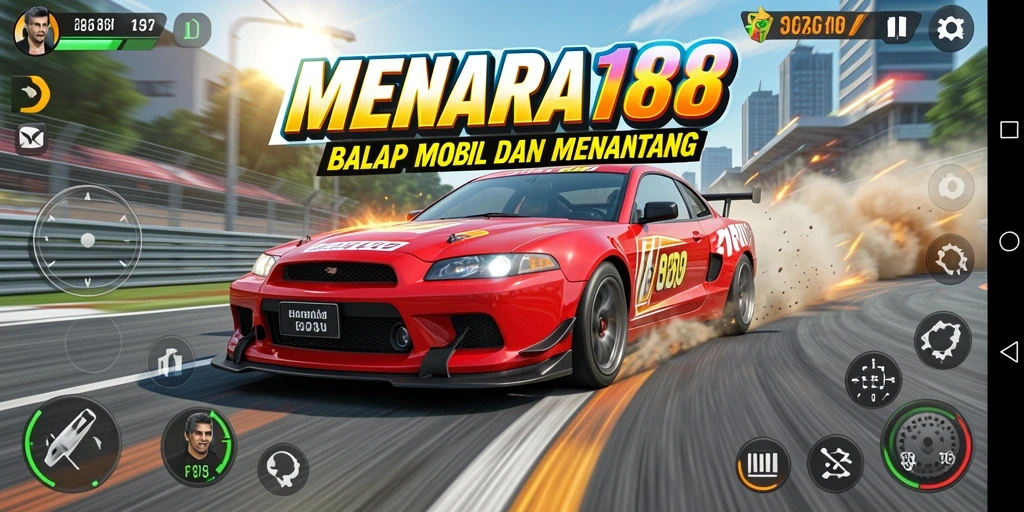 Tangkapan layar utama MENARA188 menunjukkan aksi balap yang mendebarkan.