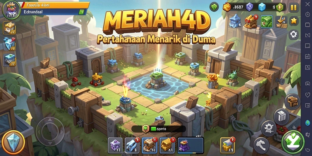 Screenshot gameplay <strong>MERIAH4D</strong> menampilkan pertarungan seru melawan gelombang musuh.