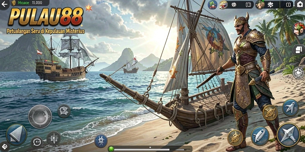 Screenshot PULAU88 dengan petualangan menarik di pulau.