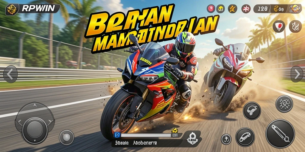 Gameplay seru balapan motor di RPWIN yang menantang.