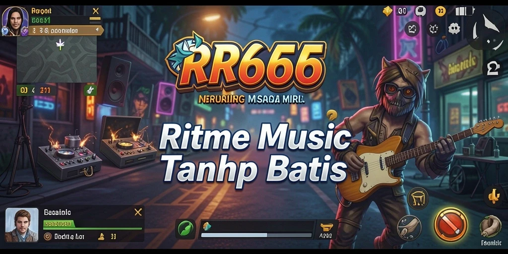 Tampilan menarik dari gameplay RR666 yang menampilkan interaksi musik.