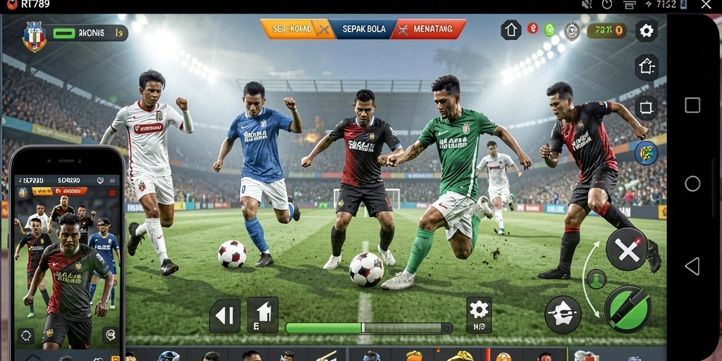 Tampilan gameplay seru di lapangan sepak bola RR789.