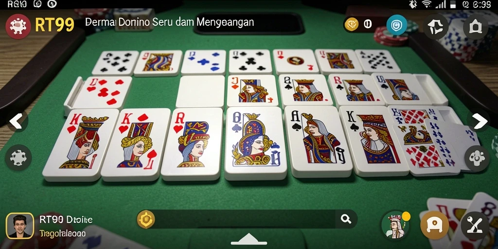 Screenshot gameplay RT99 dengan suasana bermain Domino yang seru.