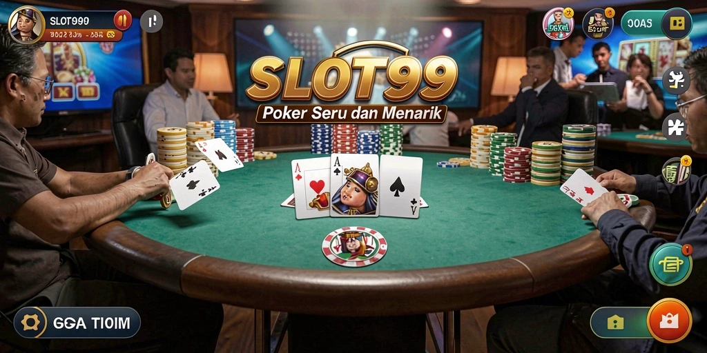 Tampilan menarik dari gameplay Poker di SLOT99.