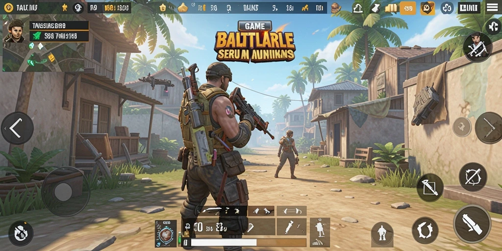 Tampilan gameplay menegangkan dalam pertempuran Battle Royale.